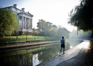 man, runner, running